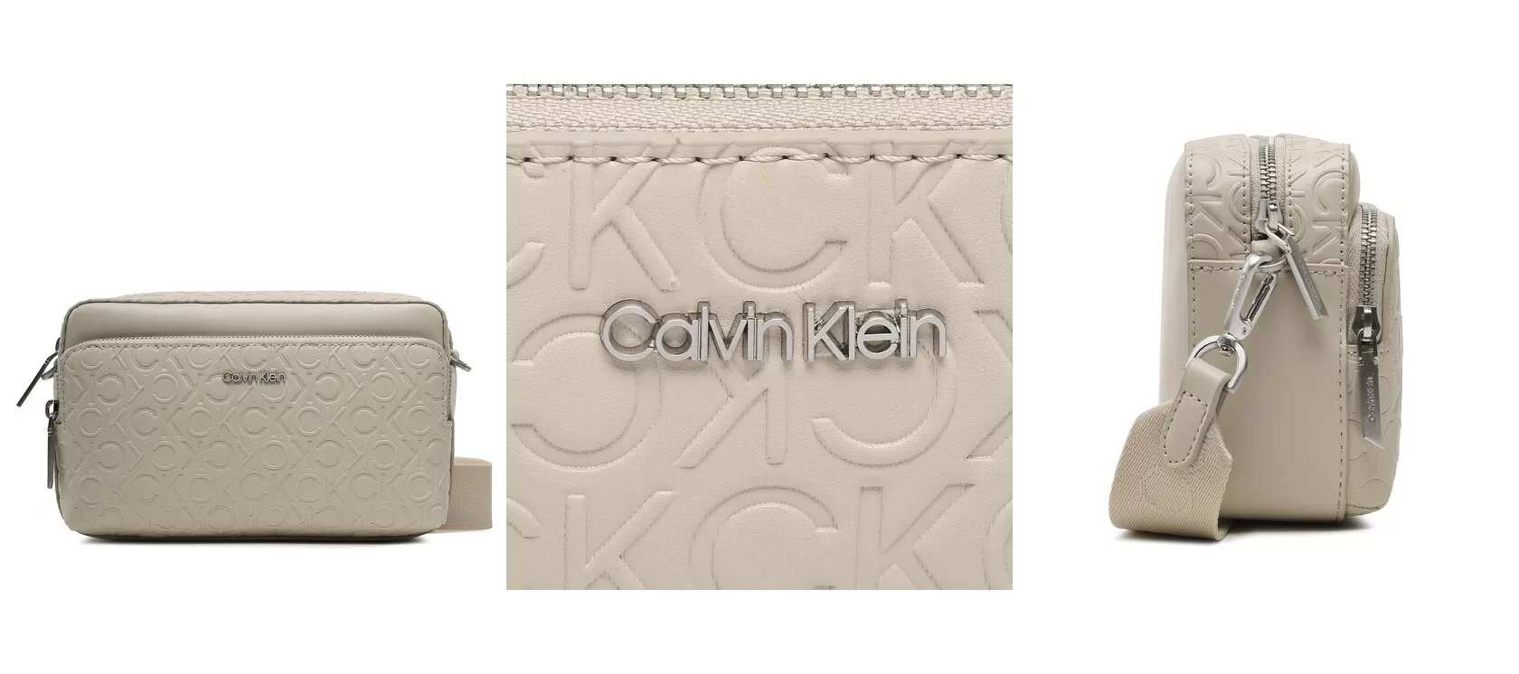 Calvin Klein Torebka Ck Must Camera Bag W/Pckt Emb Mn K60K611008 Beżowy