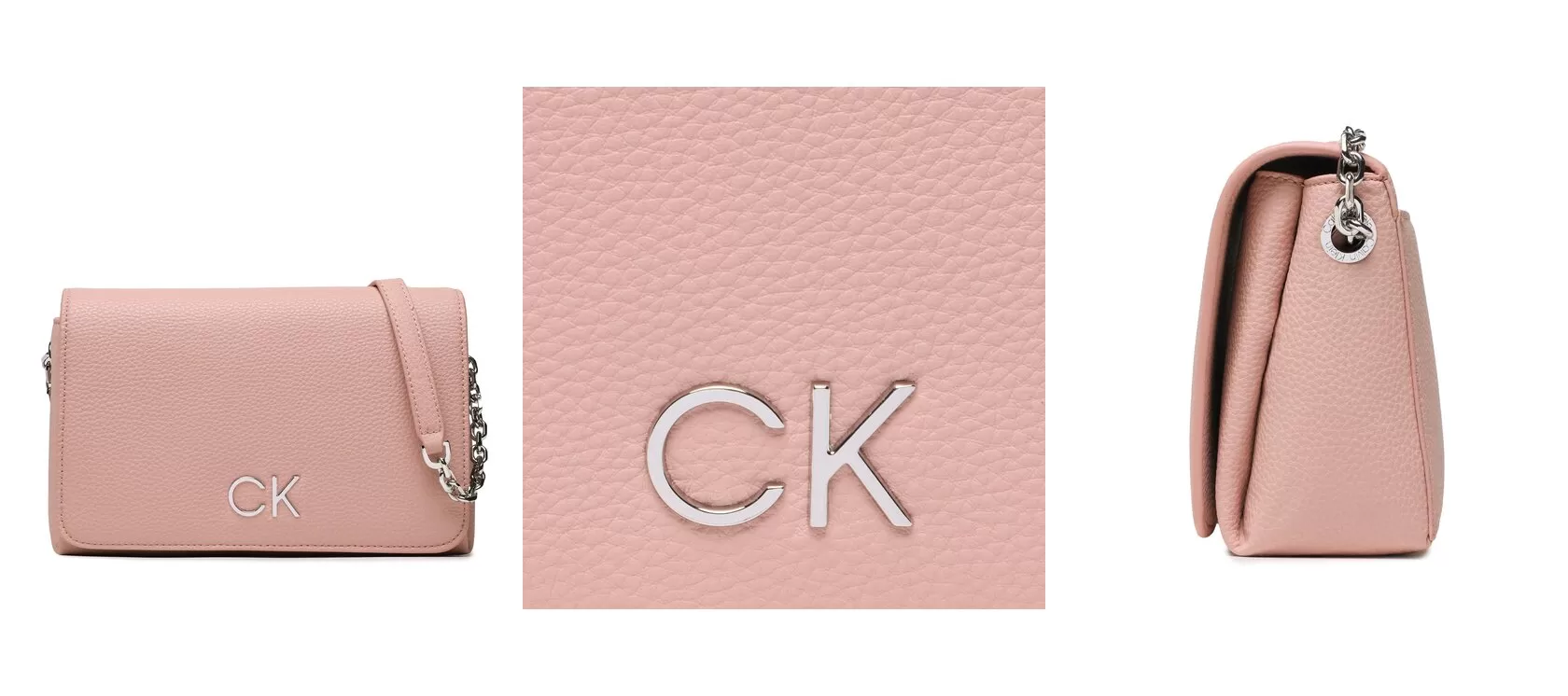 Calvin Klein Torebka Re-Lock Shoulder Bag W/Flap K60K610455 Różowy