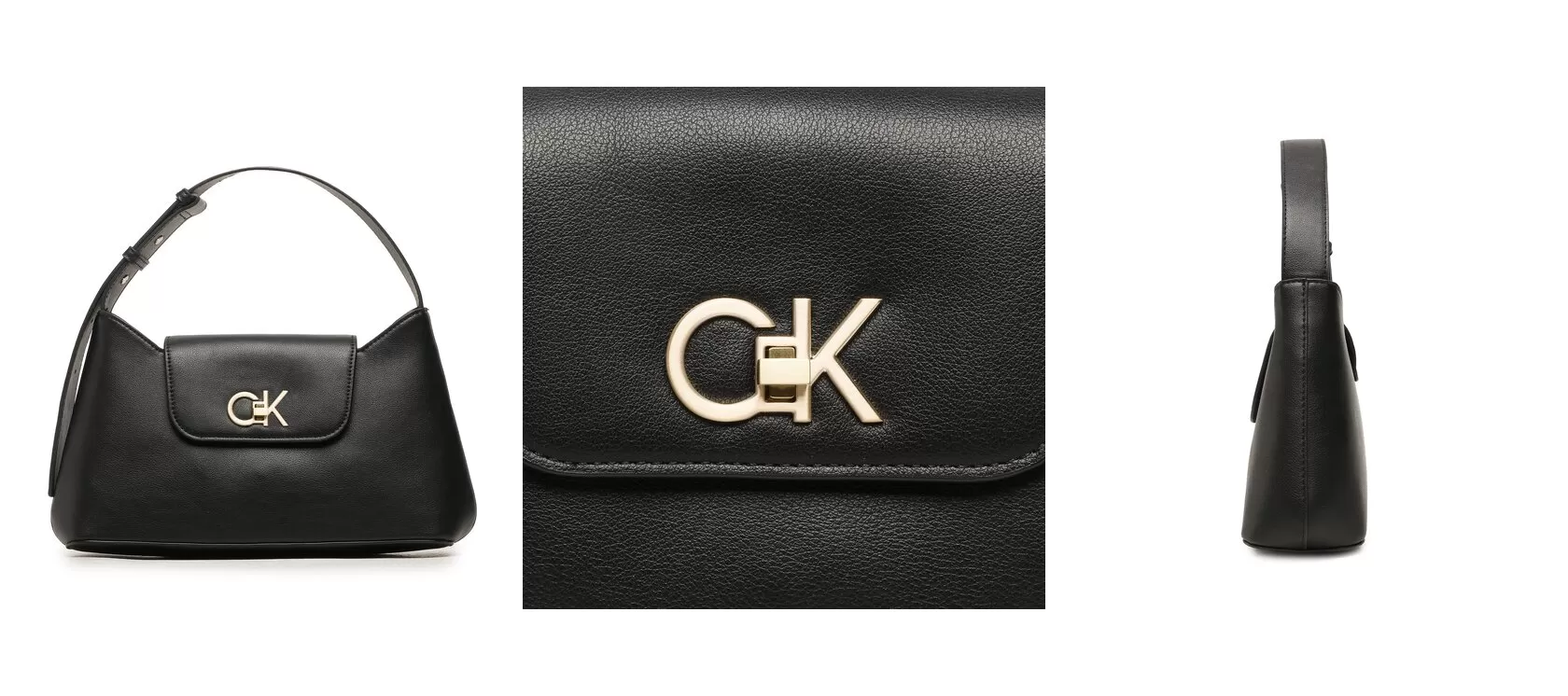 Calvin Klein Torebka Re-Lock Shoulder Bag Md K60K610769 Czarny