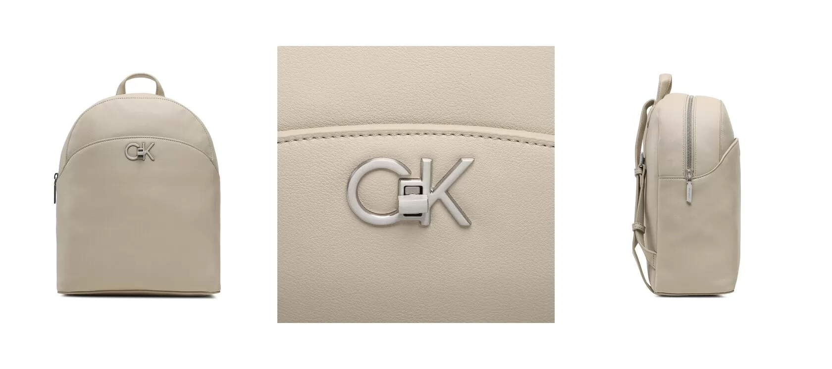Calvin Klein Plecak Re-Lock Domed Backpack K60K610772 Beżowy