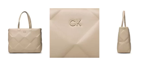 Calvin Klein Torebka Re-Lock Quilt tote Lg K60K610761 Beżowy
