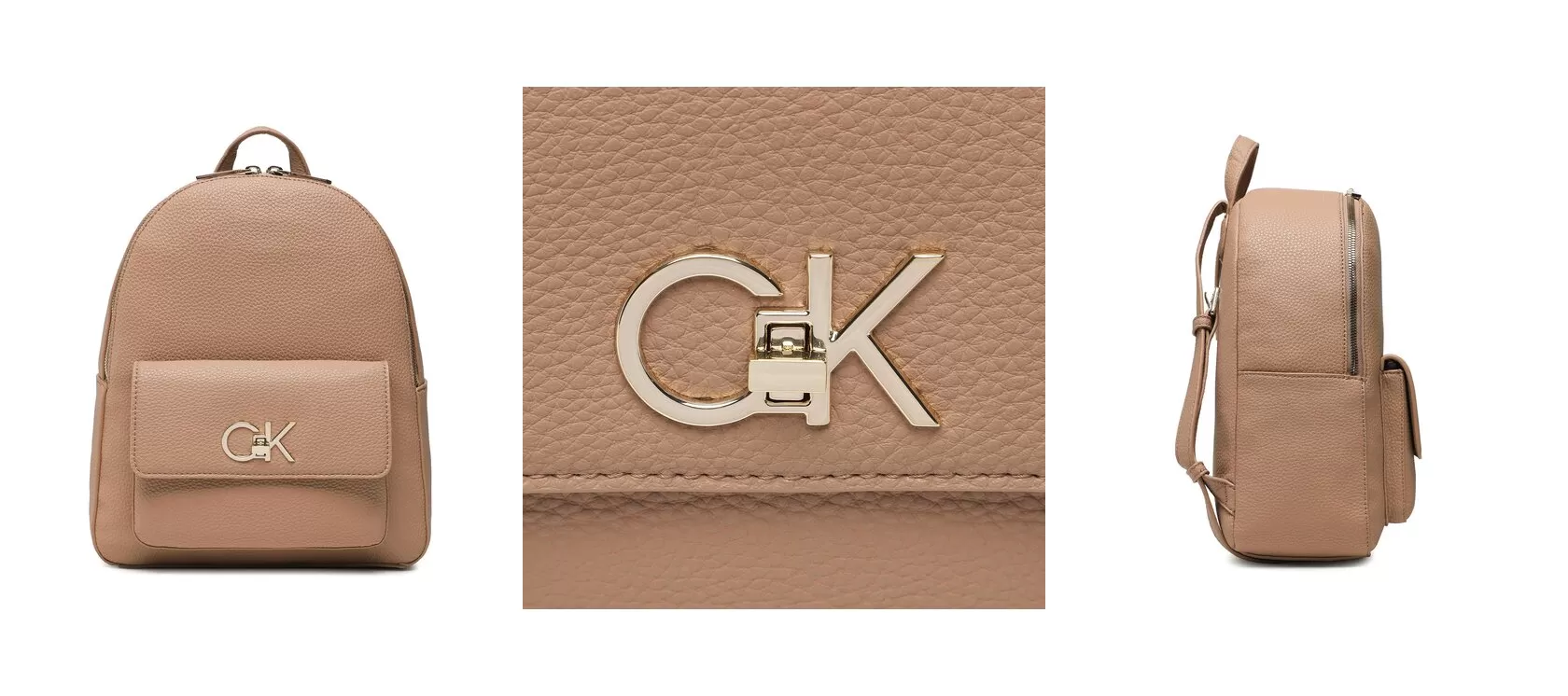 Calvin Klein Plecak Re-Lock Backpack W/Pocket Pbl K60K610637 Brązowy