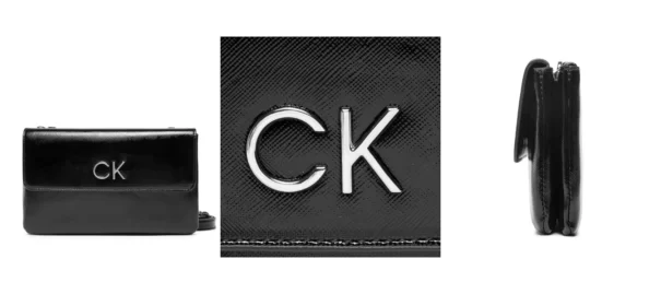 Calvin Klein Torebka Re-Lock Dbl Xbody W/Flap Saff K60K609861 Czarny