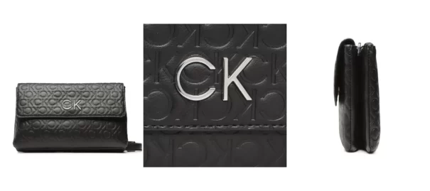 Calvin Klein Torebka Re-Lock Dbl Crossbody Emb Mono K60K610206 Czarny