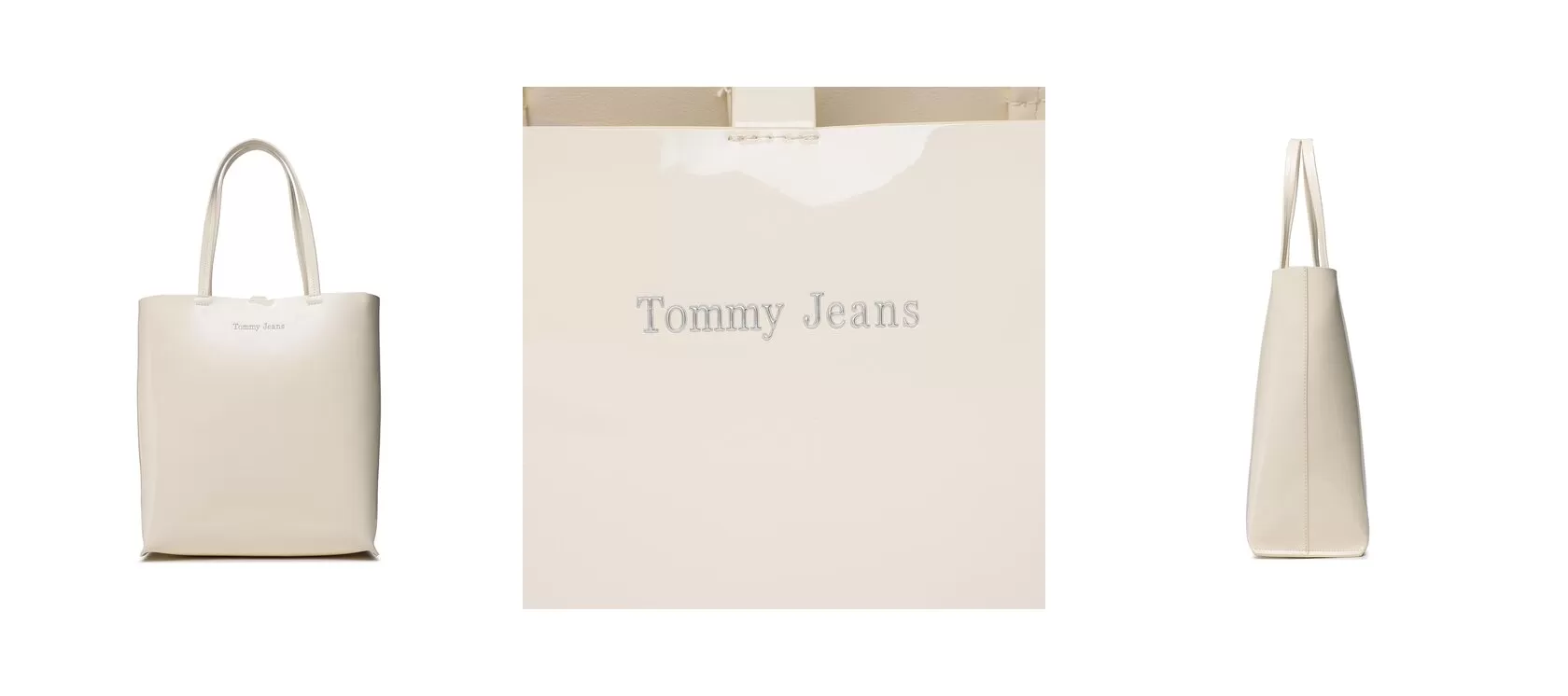Tommy Jeans Torebka Tjw Must North South Patent Tote AW0AW15540 Beżowy