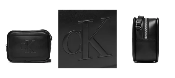 Calvin Klein Jeans Torebka Sculpted Camera Bagi8 Pipping K60K610309 Czarny