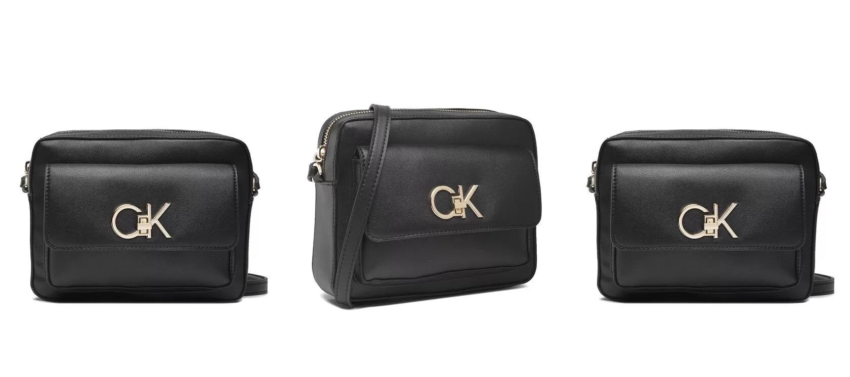 Calvin Klein Torebka Re-Lock Camera Bag With Flap K60K609114 Czarny