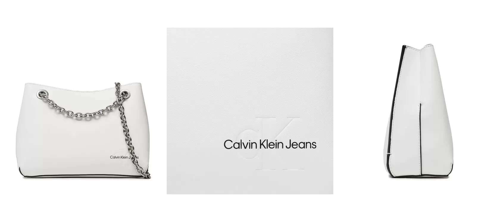 Calvin Klein Jeans Torebka Sculpted Shoulder Bag W/Chain24 K60K610565 Biały