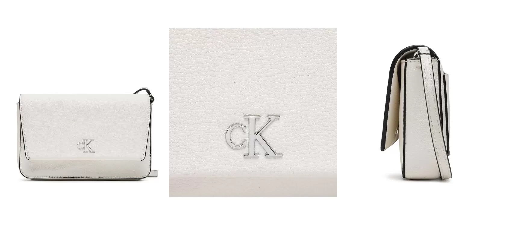 Calvin Klein Jeans Torebka Minimal Monogram Wallet W/Strap K60K610704 Écru