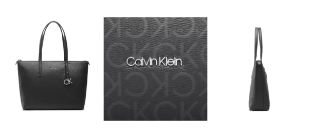 Calvin Klein Torebka Ck Must Shopper Md Epi Mono K60K609876 Czarny