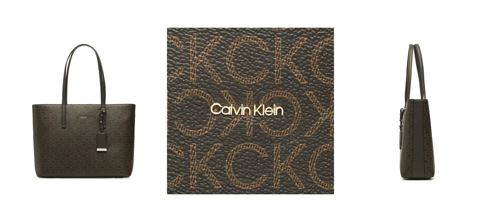 Calvin Klein Torebka Ck Must Shopper Md Mono K60K610923 Brązowy