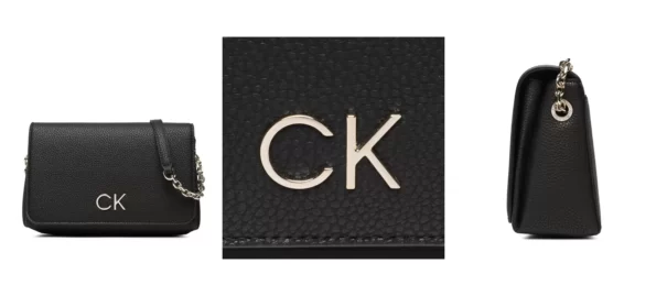 Calvin Klein Torebka Re-Lock Shoulder Bag W/Flap K60K610455 Czarny