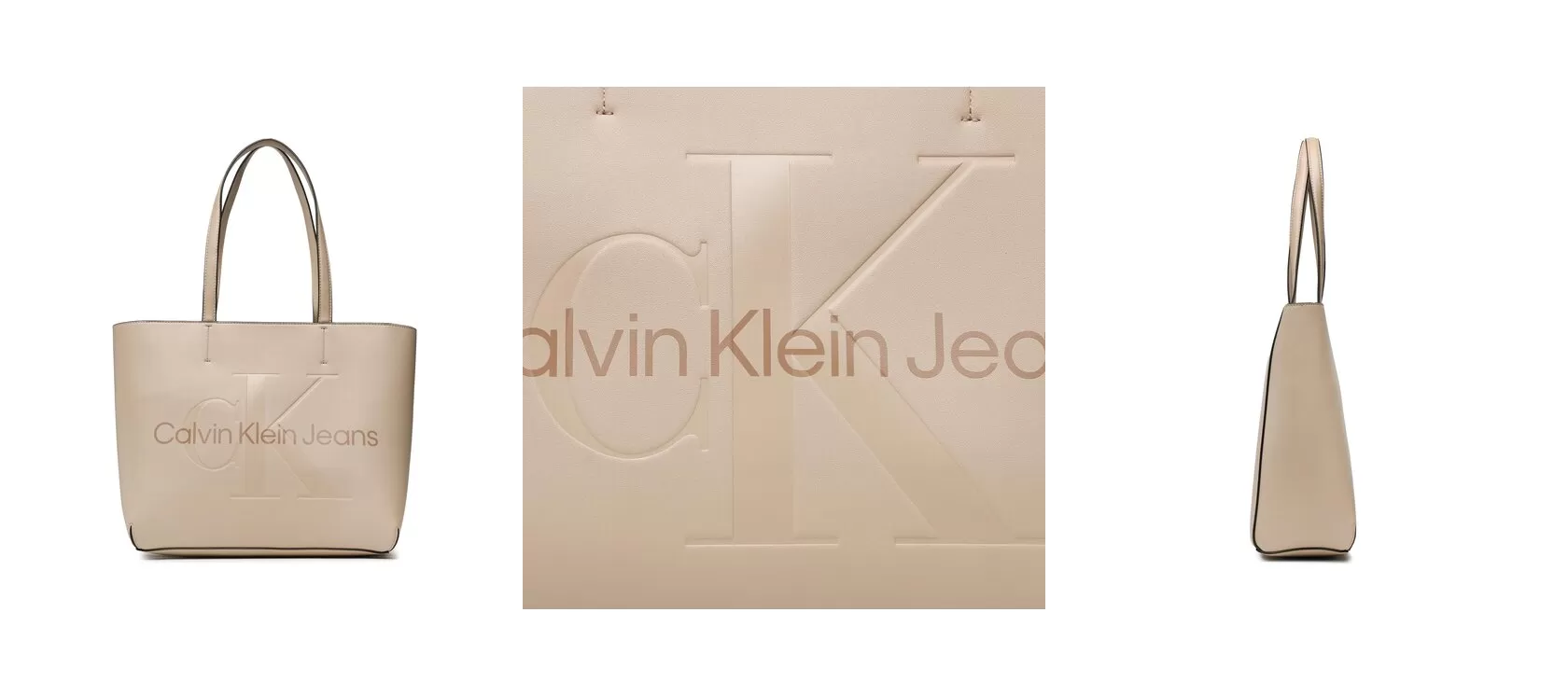 Calvin Klein Jeans Torebka Sculpted Shopper29 Mono K60K610276 Beżowy