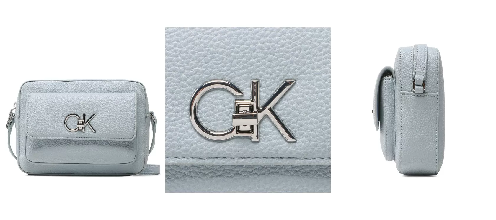 Calvin Klein Torebka Re-Lock Camera Bag With Flap Pbl K60K609397 Niebieski