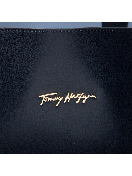 Tommy Hilfiger Torebka Iconic Tommy Tote AW0AW12017 Granatowy zdjęcie nr 2