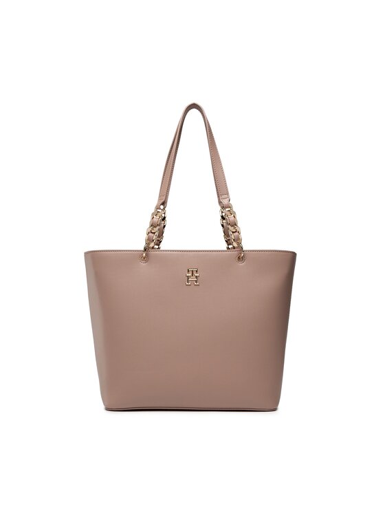 Tommy Hilfiger Torebka Th Chic Tote AW0AW14179 Beżowy